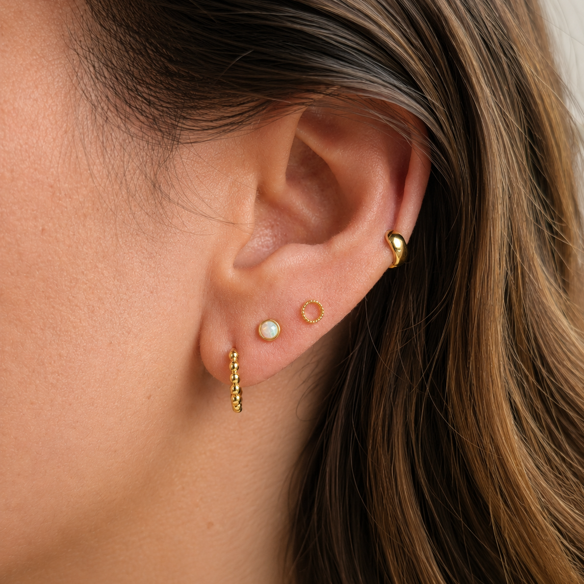 Hinged Bubble Hoops – Gold & Silver Huggie Hoop Earrings | Little