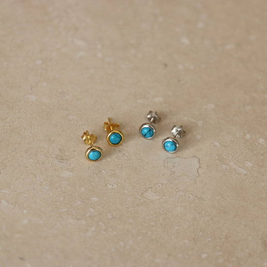 Gold or Silver Turquoise Studs
