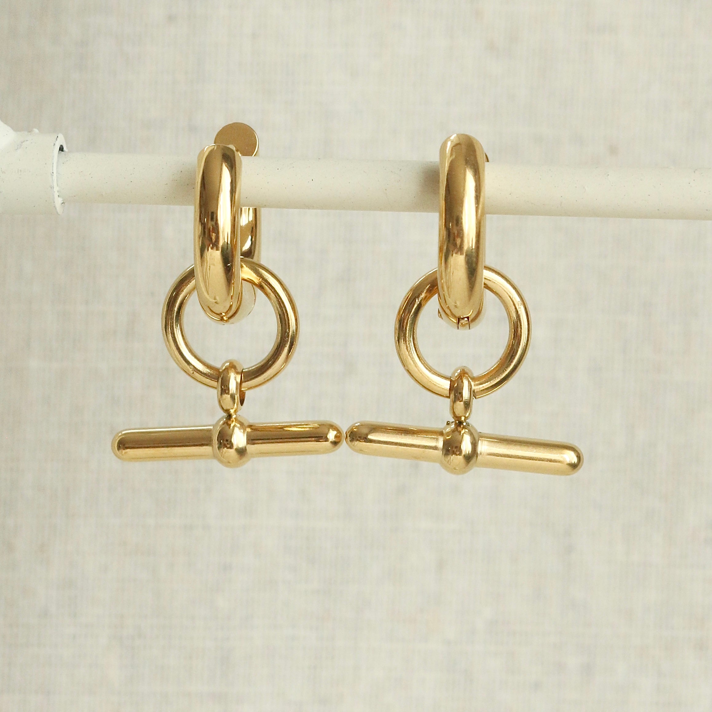 Bar Hoop Gold Earrings main image 0
