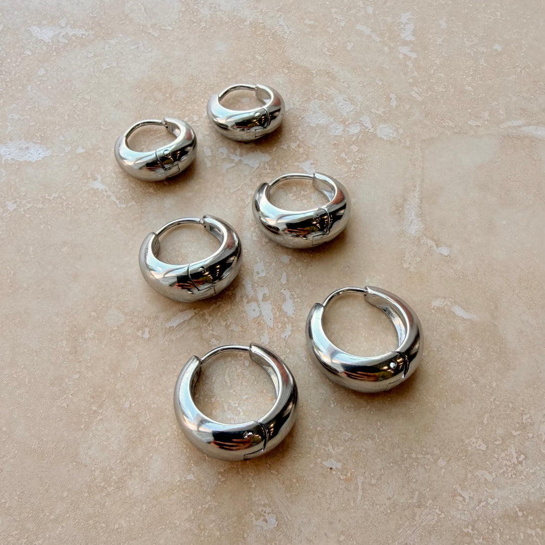 Everyday Silver Chunky Hoops – Hoop Earrings – Little Nell Jewellery