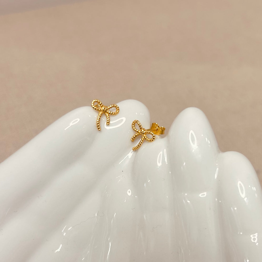 Ribbon Bow Studs – Stud Earrings – Little Nell Jewellery