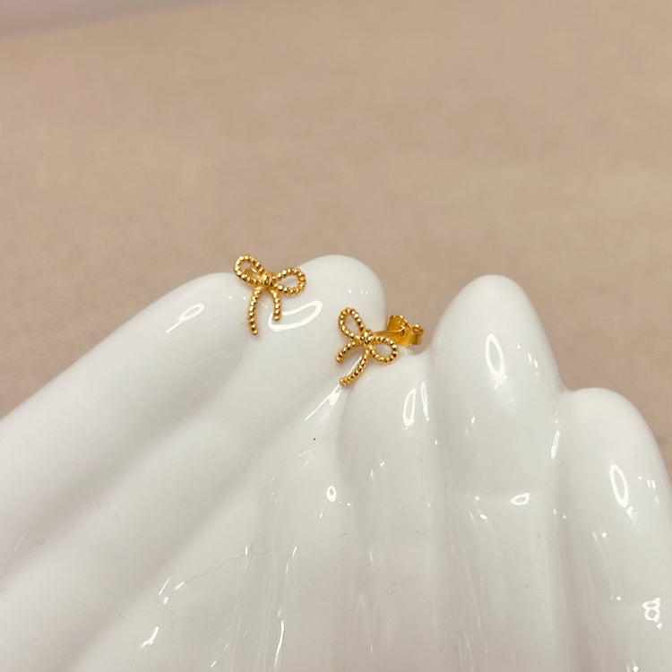 Ribbon Bow Studs – Stud Earrings – Little Nell Jewellery