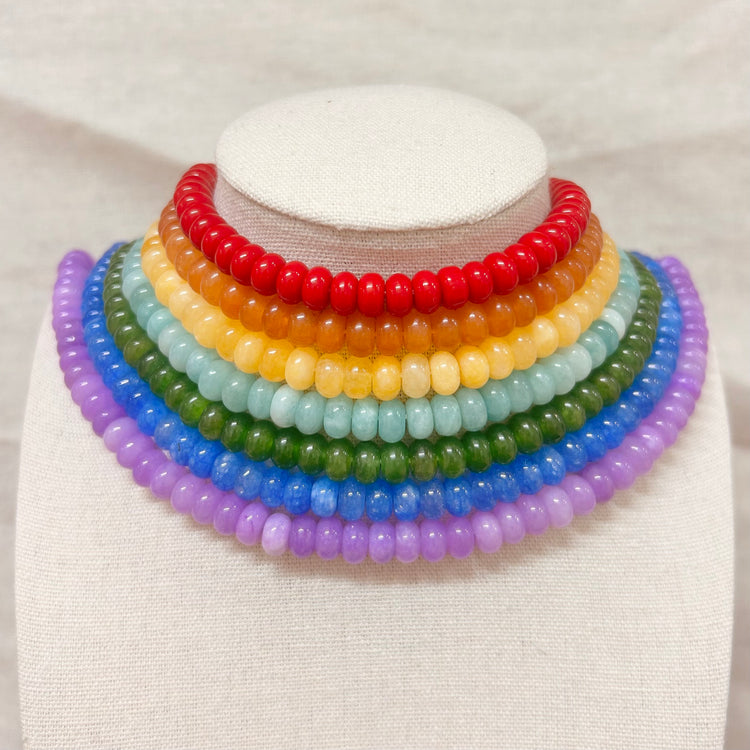 Rainbow Beaded Necklaces - 7 colours – Necklace – Little Nell Jewellery