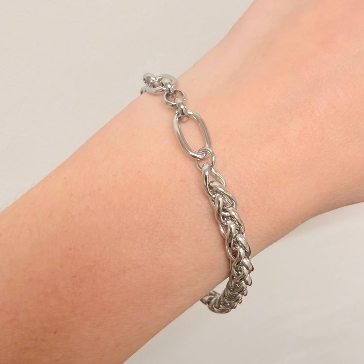 Everyday Silver Mixed Chain Bracelet – Bracelet – Little Nell Jewellery