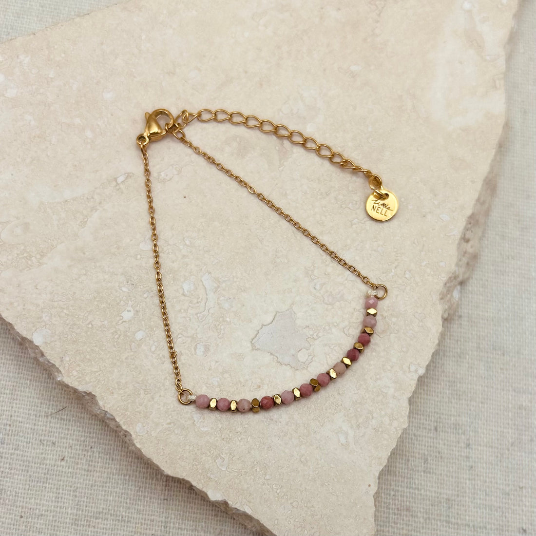 Everyday Pink Tourmaline Bead Bracelet – Bracelet – Little Nell Jewellery