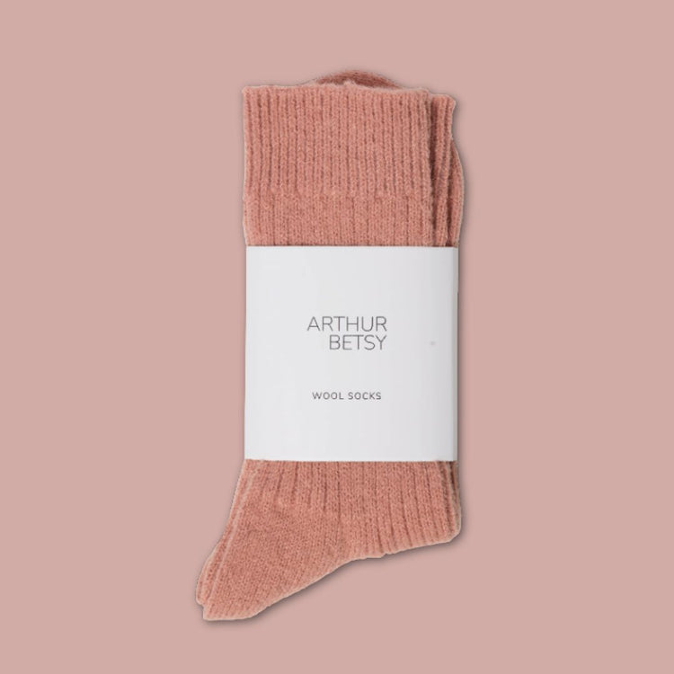 Muted rose pink wool socks, Luxury socks – Socks – Little Nell