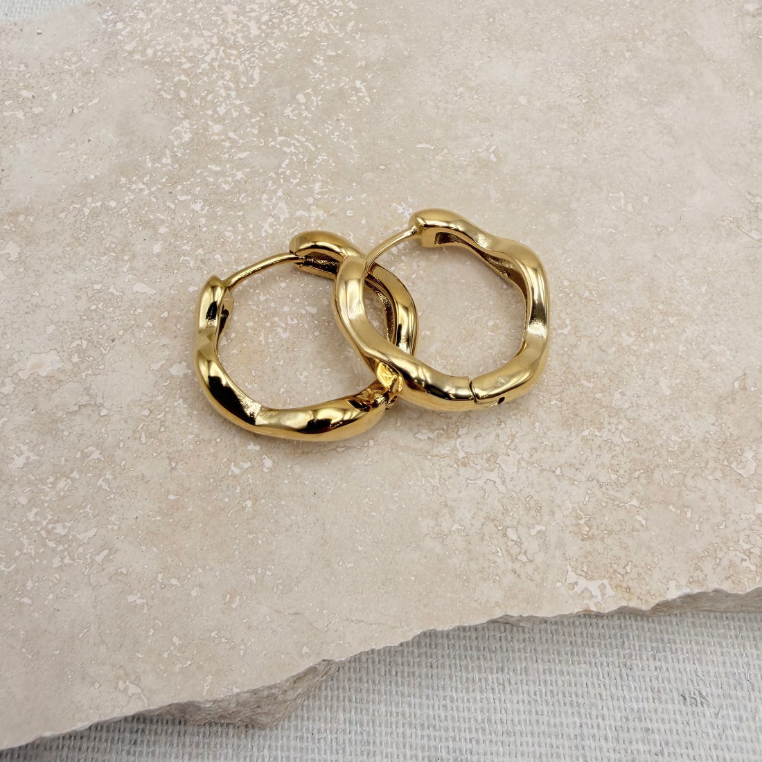 Everyday Molten Wave Hoops – Hoop Earrings – Little Nell Jewellery
