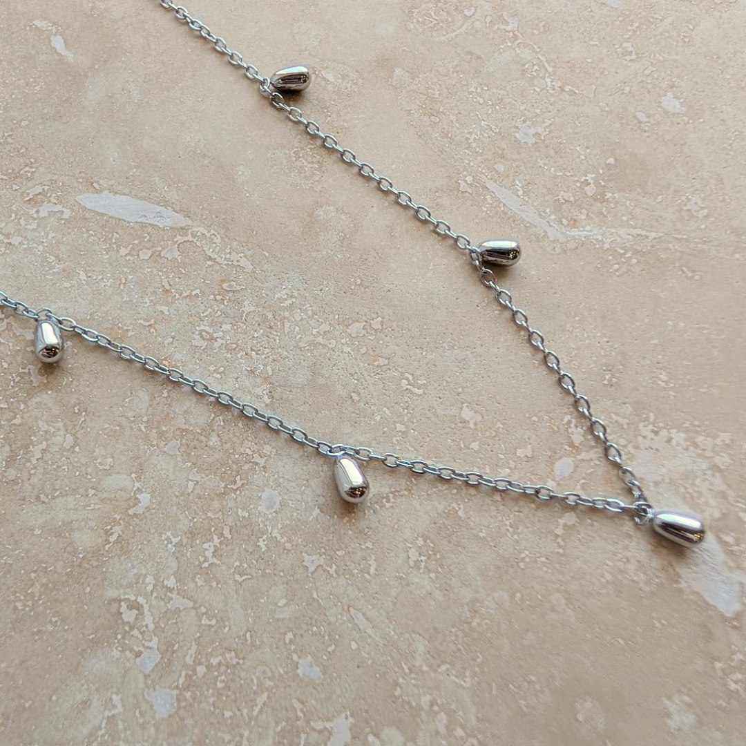 Everyday Silver Mini Droplet Necklace – Necklace – Little Nell Jewellery