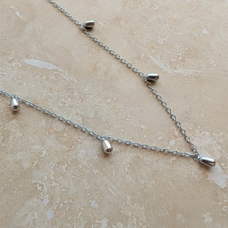 Everyday Silver Mini Droplet Necklace – Necklace – Little Nell Jewellery