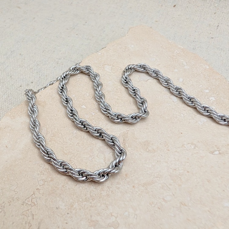 Everyday Silver Rope Chain Necklace – Necklace – Little Nell Jewellery