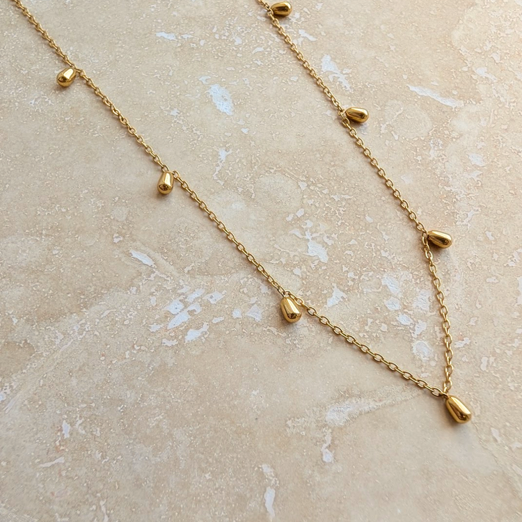 Everyday Gold Mini Droplet Necklace – Necklace – Little Nell Jewellery