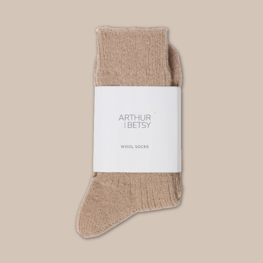 Wool socks - Wheat taupe, Cream socks – Socks – Little Nell