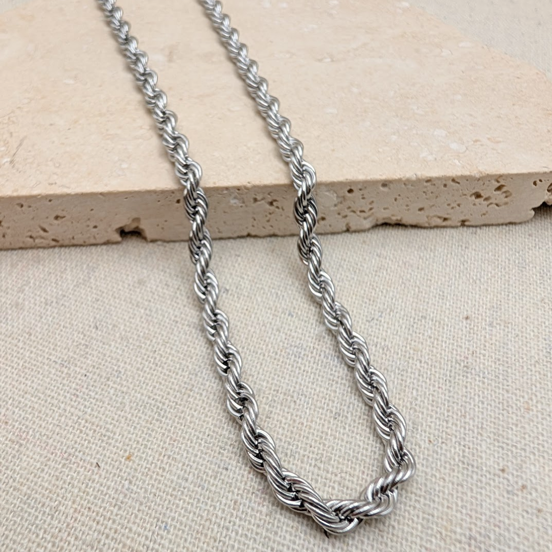 Everyday Silver Rope Chain Necklace – Necklace – Little Nell Jewellery