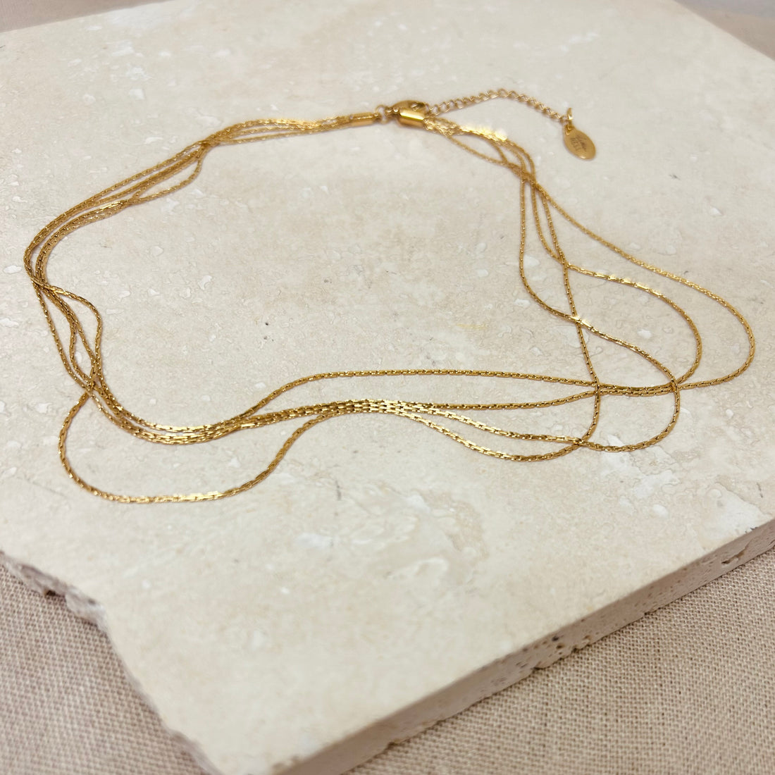 Everyday Gold Multi-strand Choker Necklace – Necklace – Little Nell Jewellery