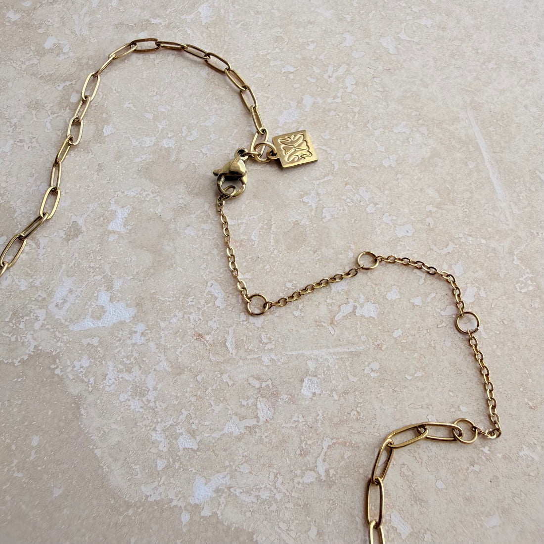 Gold pearl pendant necklace with 40cm chain and 8cm extender — Little Nell Jewellery