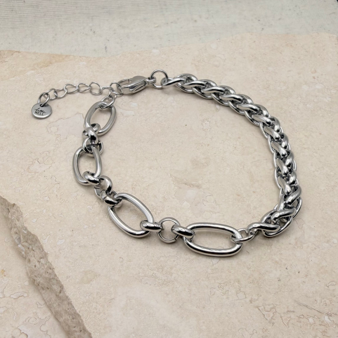 Everyday Silver Mixed Chain Bracelet – Bracelet – Little Nell Jewellery