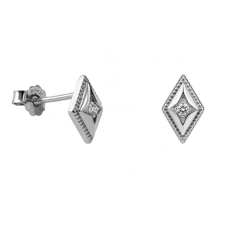 Silver Deco Studs – Stud Earrings – Little Nell Jewellery