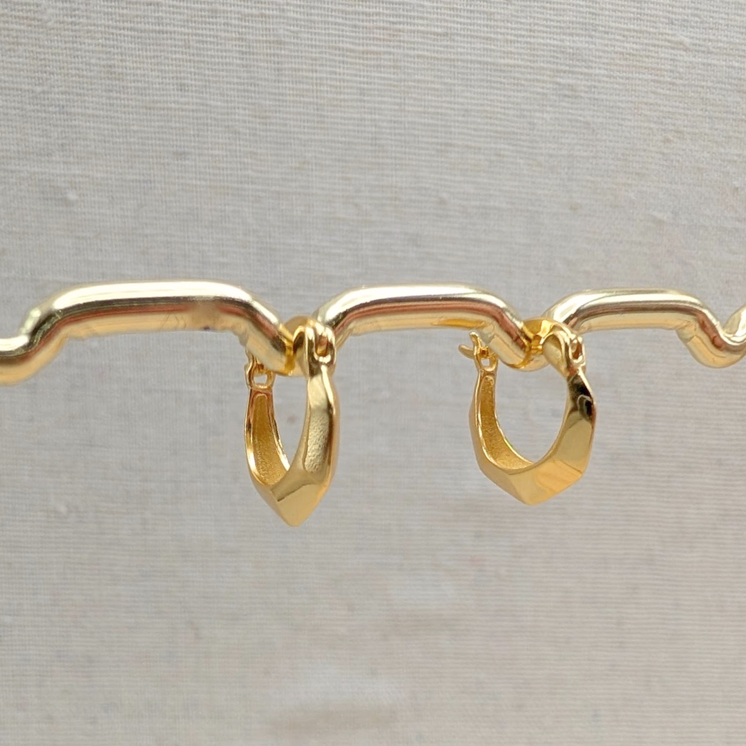 Gold Harlequin Huggie Hoops – Demi Fine Hoop Earrings – Little Nell Jewellery