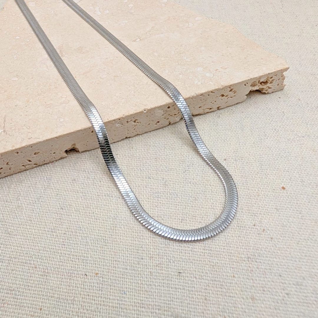Everyday Silver Snake Chain Necklace – Necklace – Little Nell Jewellery