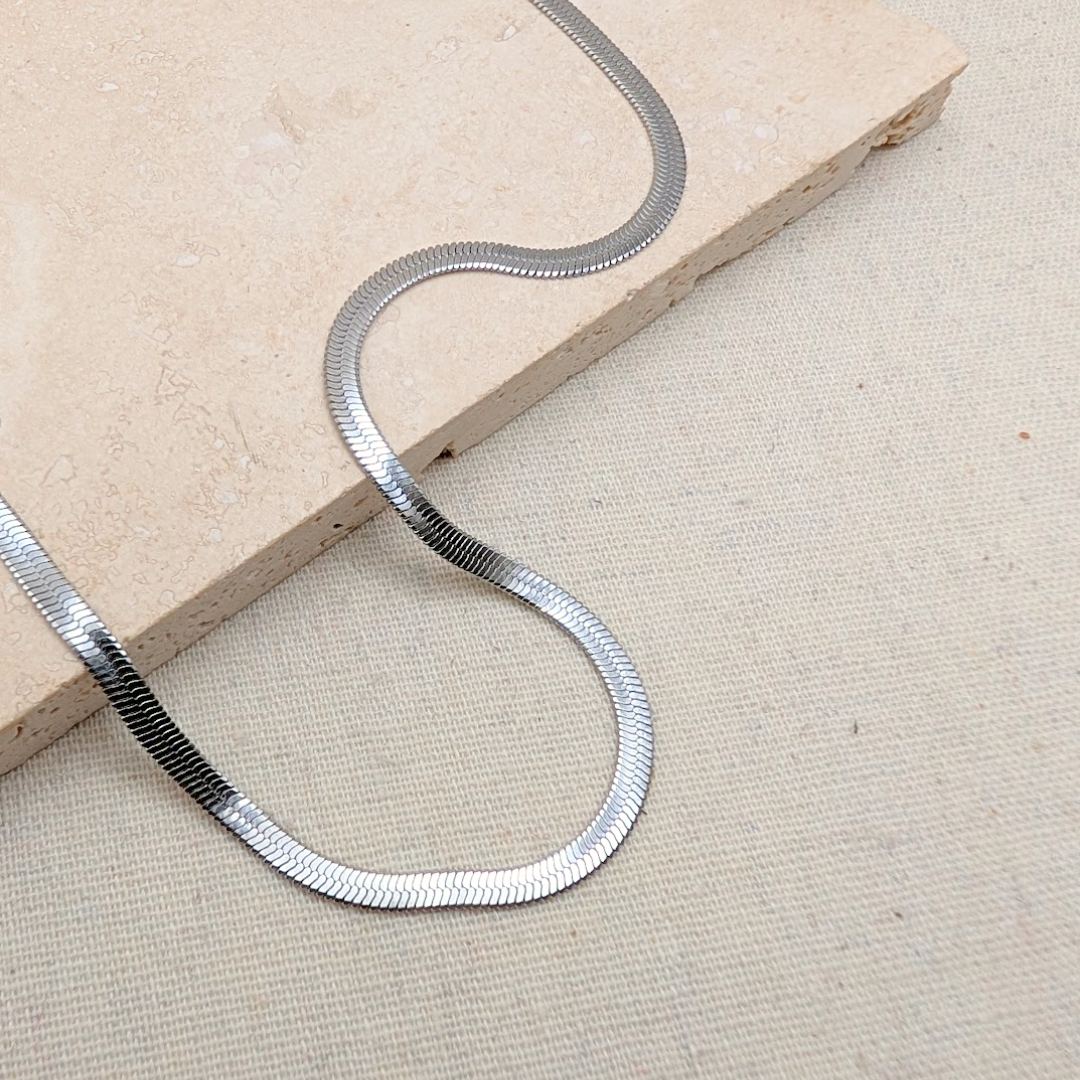 Everyday Silver Snake Chain Necklace – Necklace – Little Nell Jewellery