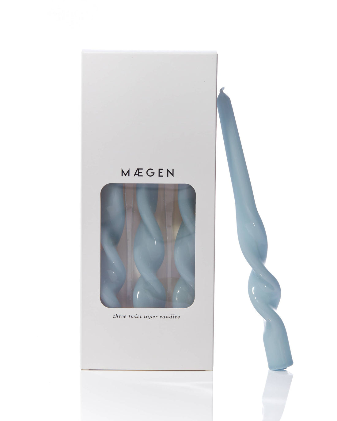 MÆGEN Twist Taper Candles - 3 Pack - Cornflower blue – Gift – Little Nell