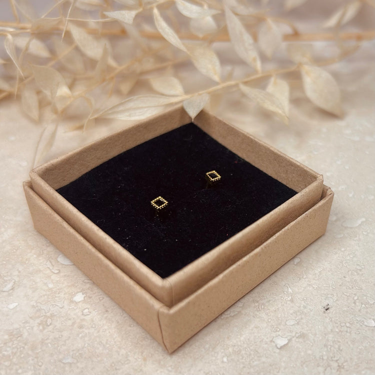 Gold Noir Gift Set – Stud Earrings – Little Nell Jewellery