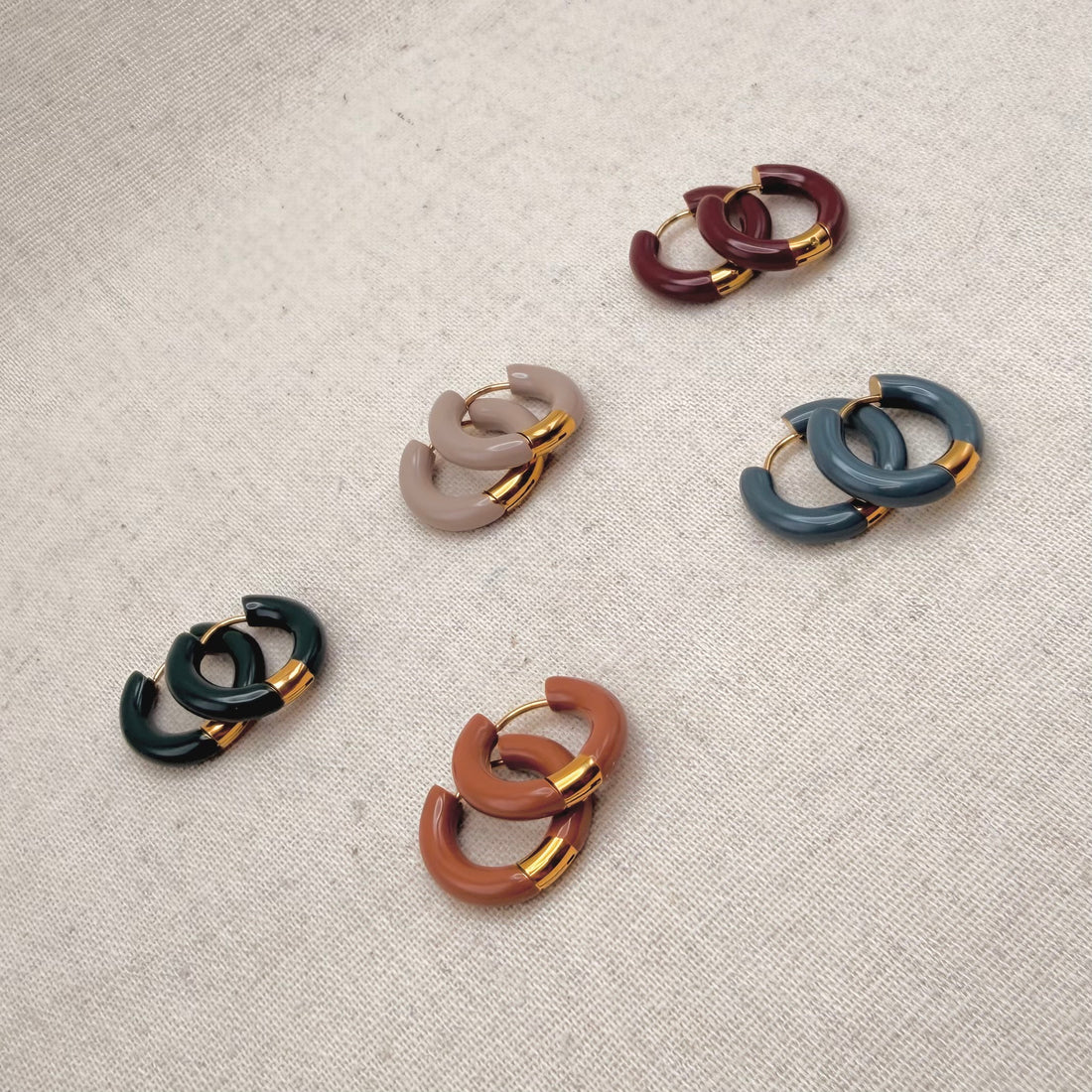 Everyday Enamel Hoops – Hoop Earrings – Little Nell Jewellery