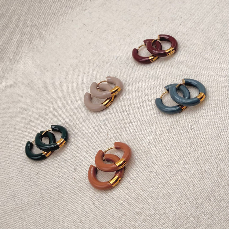 Everyday Enamel Hoops – Hoop Earrings – Little Nell Jewellery