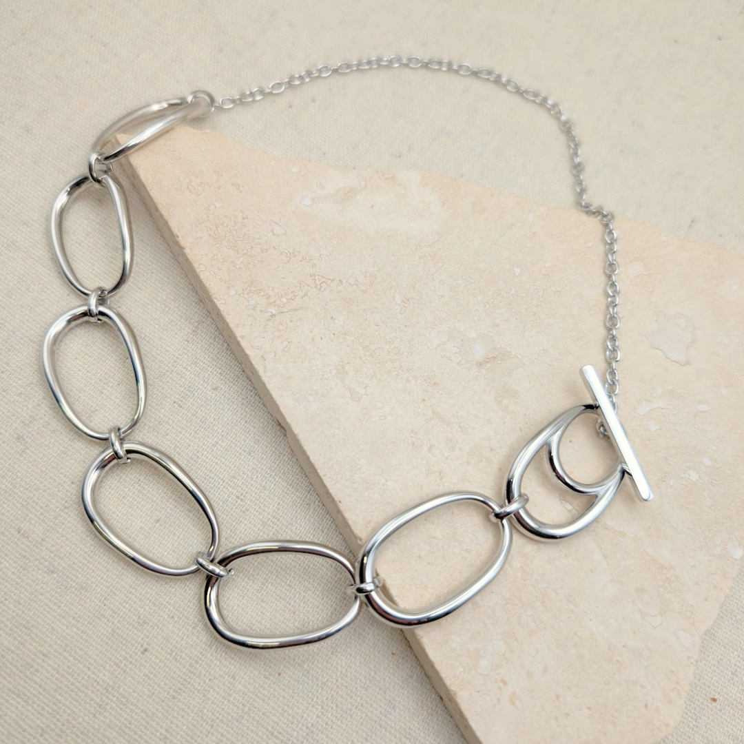 Everyday Silver Statement Pebble Necklace – Necklace – Little Nell Jewellery