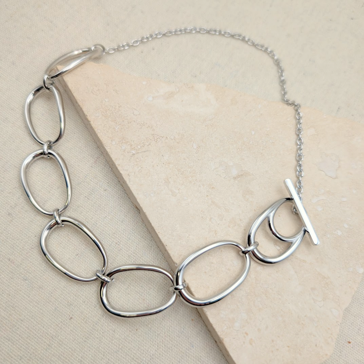 Everyday Silver Statement Pebble Necklace – Necklace – Little Nell Jewellery