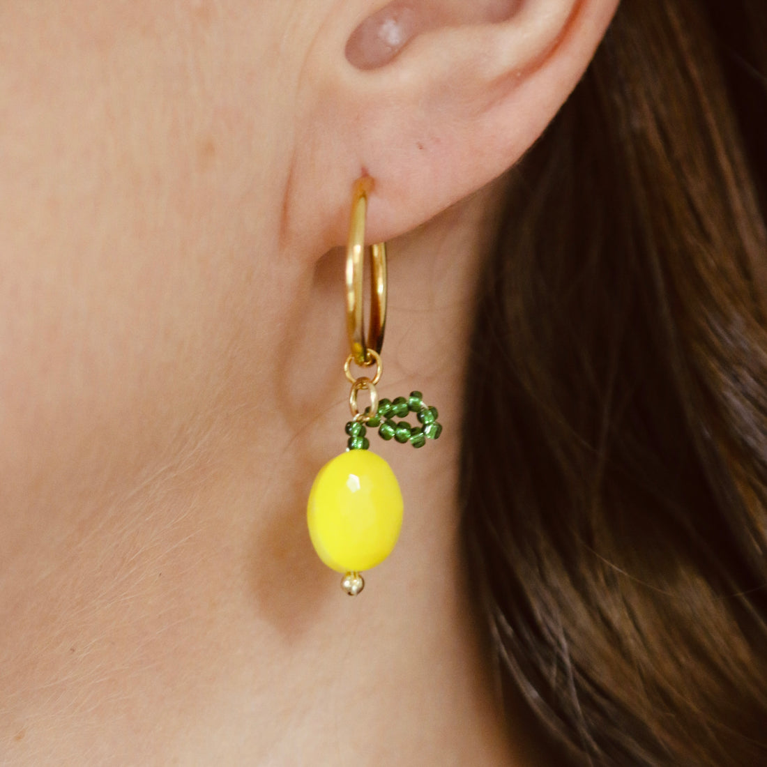 Lemon Hoops – Hoop Earrings – Little Nell Jewellery