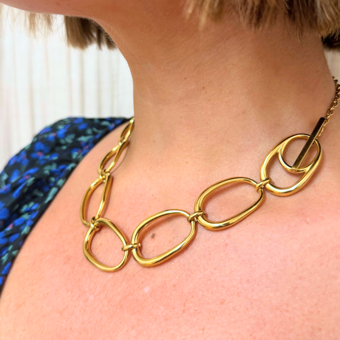 Everyday Gold Statement Pebble Necklace – Necklace – Little Nell Jewellery