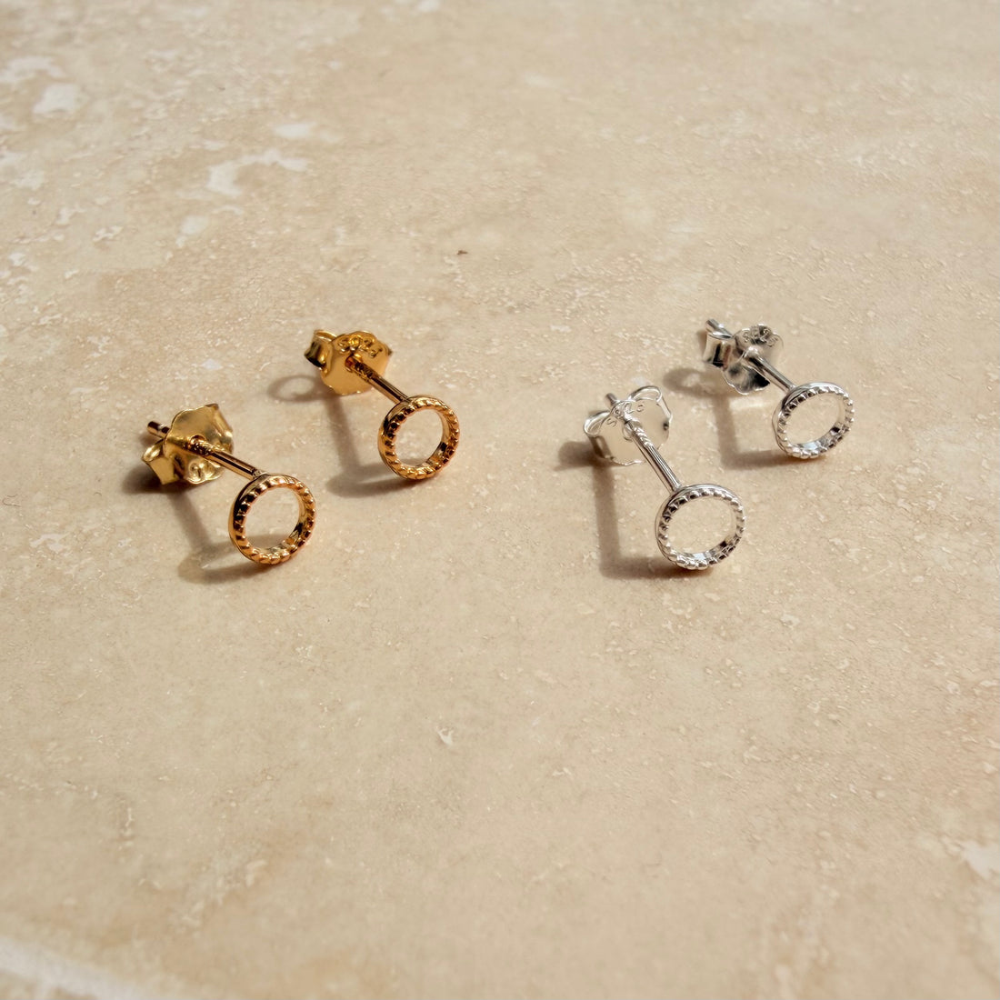 Micro Circle Studs – Stud Earrings – Little Nell Jewellery