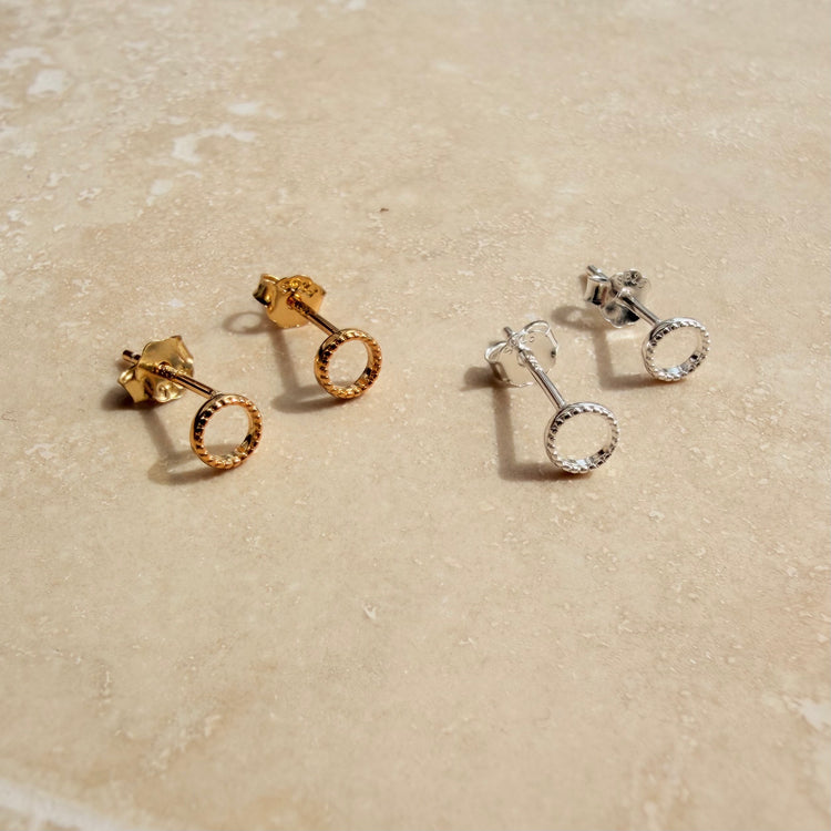 Micro Circle Studs – Stud Earrings – Little Nell Jewellery