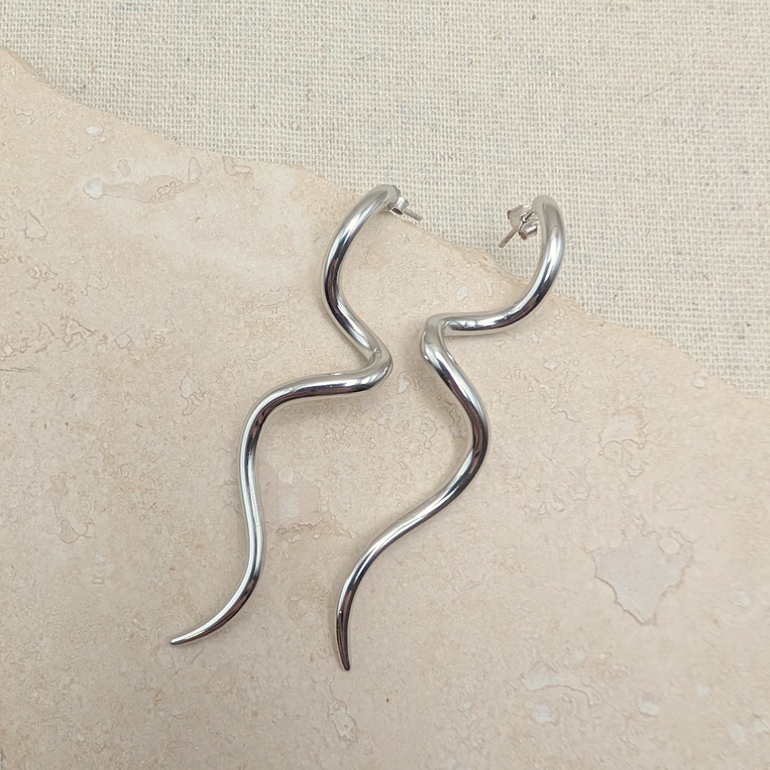 Everyday Silver Statement Swirl Earrings – Statement Earrings – Little Nell Jewellery