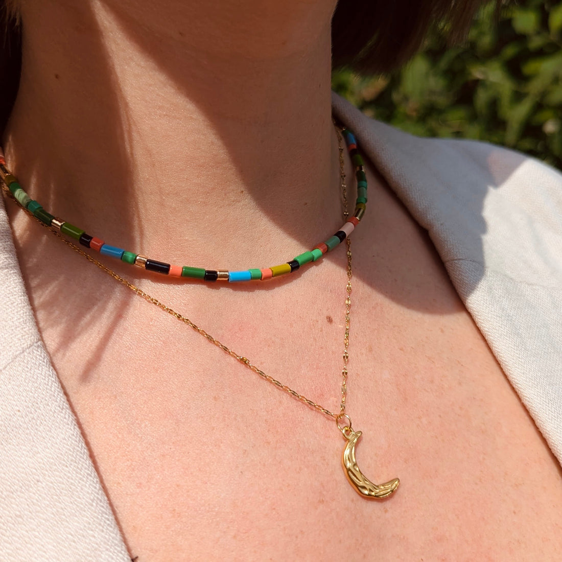 Everyday Hammered Moon Necklace – Necklace – Little Nell Jewellery