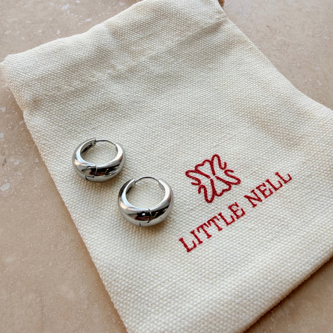 Everyday Silver Chunky Hoops – Hoop Earrings – Little Nell Jewellery