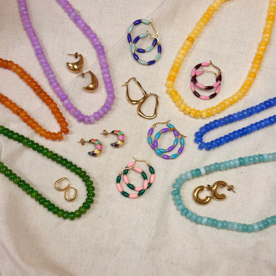 Rainbow Beaded Necklaces - 7 colours – Necklace – Little Nell Jewellery