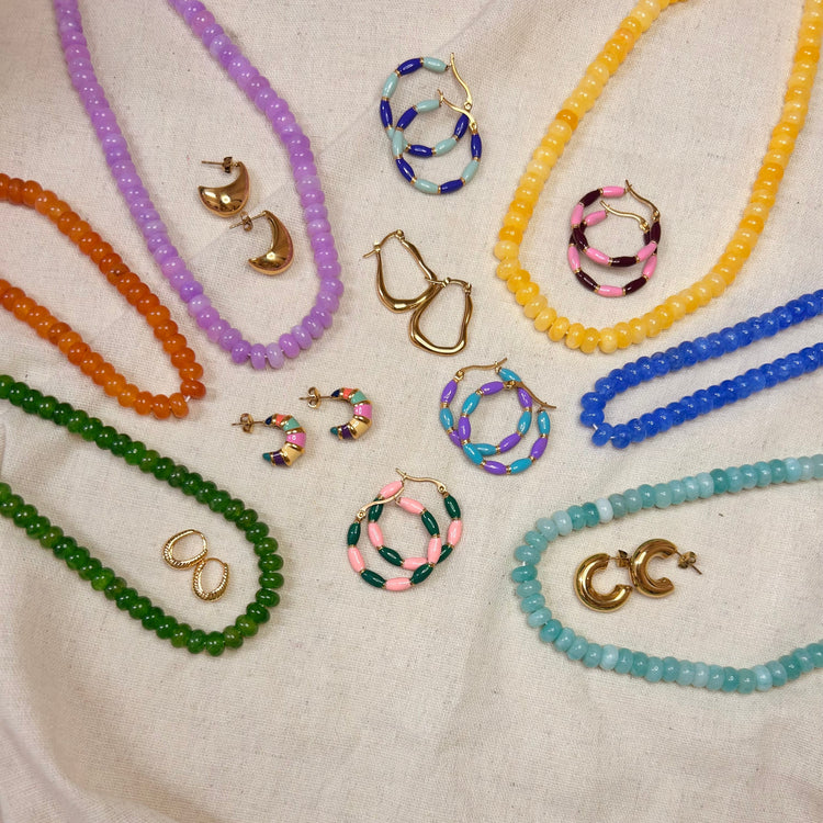 Rainbow Beaded Necklaces - 7 colours – Necklace – Little Nell Jewellery