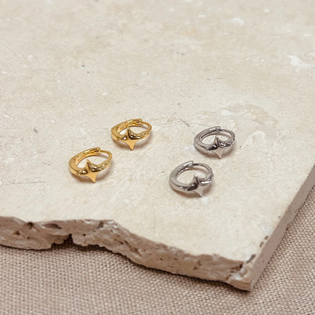 Starlight Huggie Hoops – Demi Fine Hoop Earrings – Little Nell Jewellery