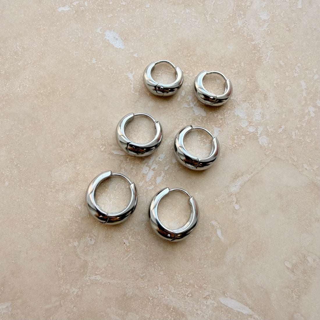 Everyday Silver Chunky Hoops – Hoop Earrings – Little Nell Jewellery