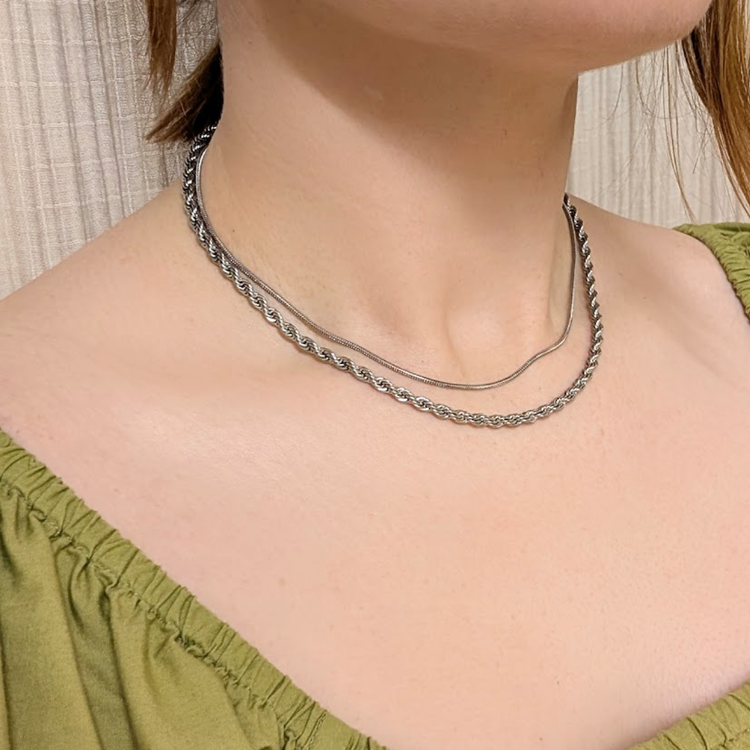 Everyday Silver Rope Chain Necklace – Necklace – Little Nell Jewellery