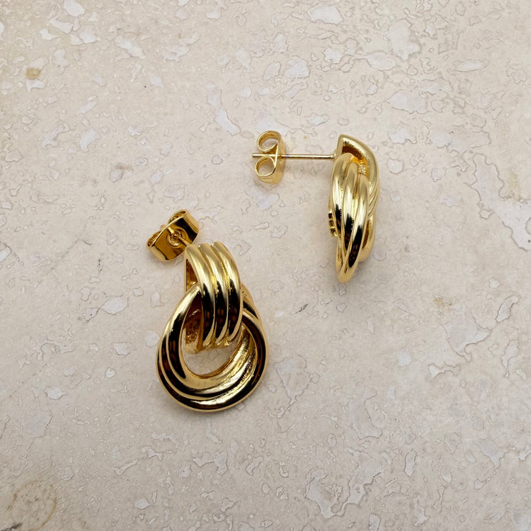 Everyday Gold Double Circle Studs – Statement Earrings – Little Nell Jewellery