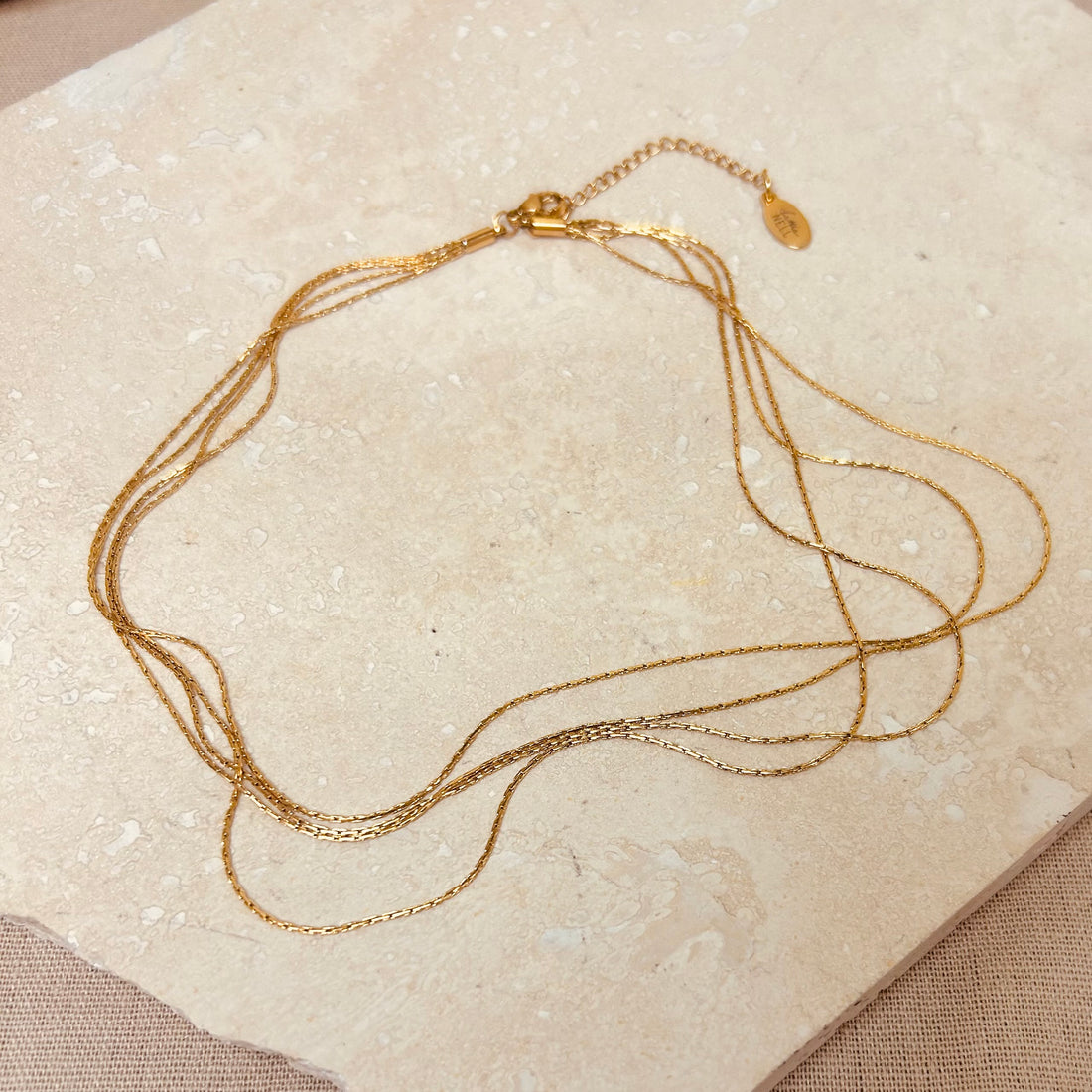 Everyday Gold Multi-strand Choker Necklace – Necklace – Little Nell Jewellery