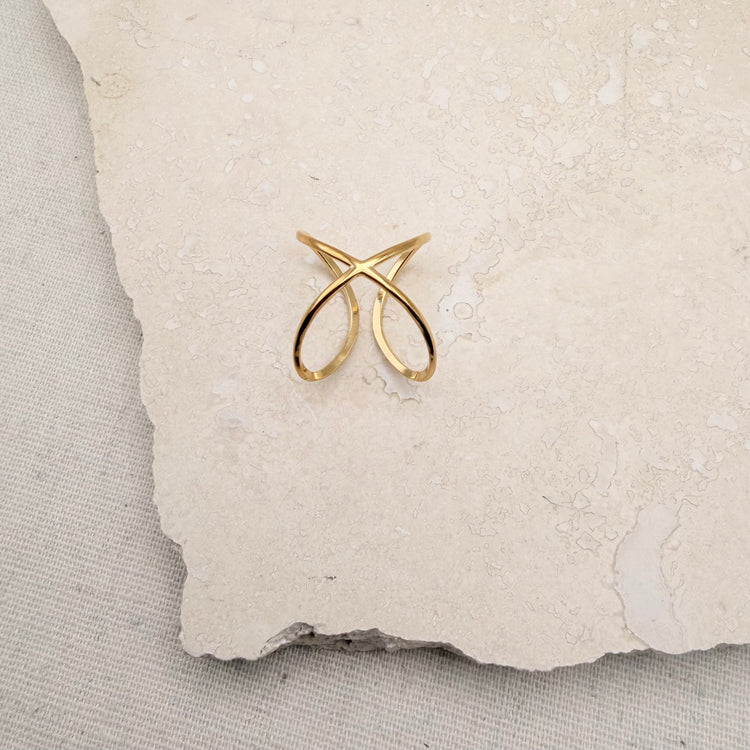 Everyday Adjustable Cross Ring – Ring – Little Nell Jewellery