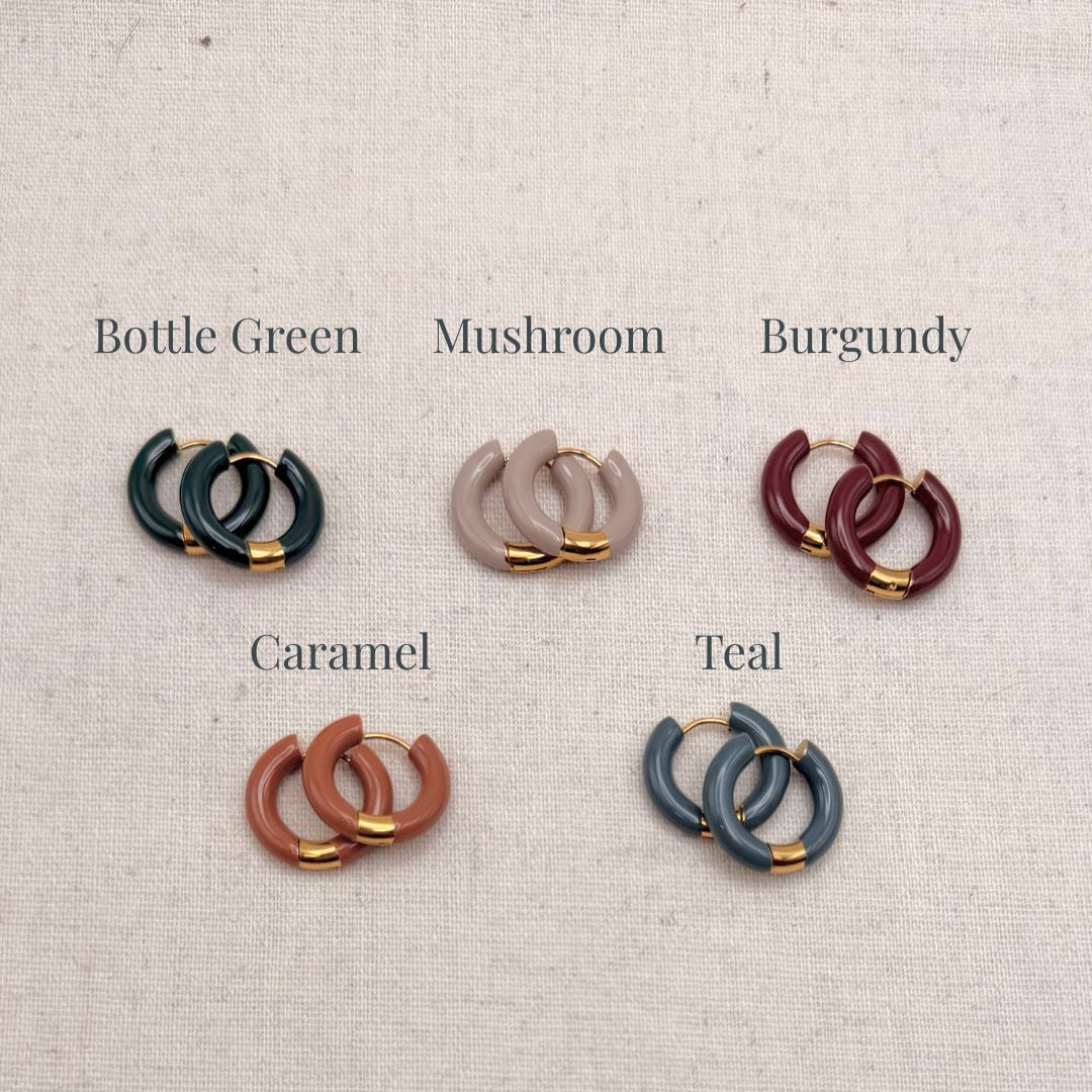 Everyday Enamel Hoops – Hoop Earrings – Little Nell Jewellery