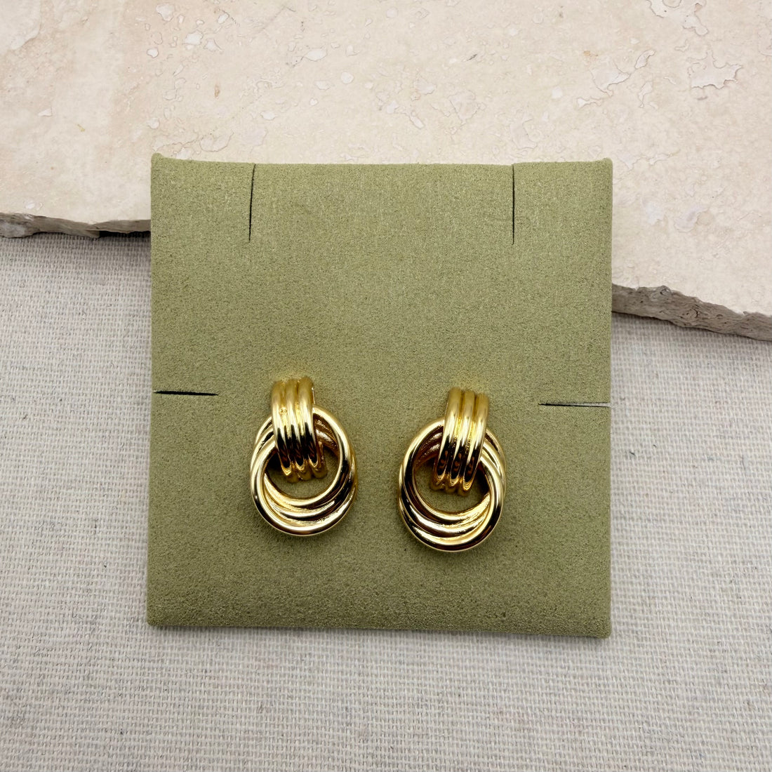 Everyday Gold Double Circle Studs – Statement Earrings – Little Nell Jewellery