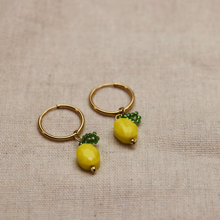 Lemon Hoops – Hoop Earrings – Little Nell Jewellery