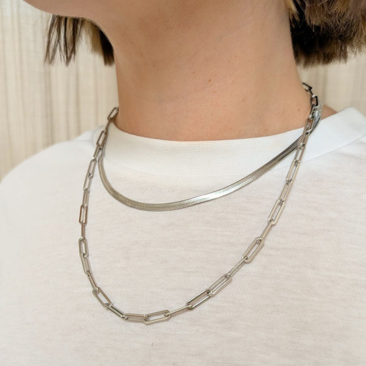 Everyday Silver Long Link Chain Necklace – Necklace – Little Nell Jewellery
