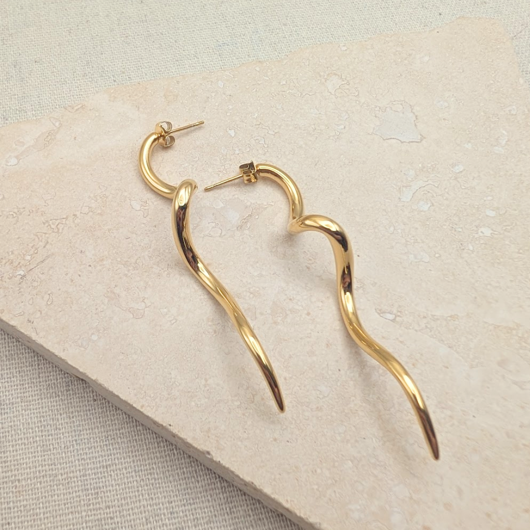 Everyday Gold Statement Swirl Earrings – Statement Earrings – Little Nell Jewellery